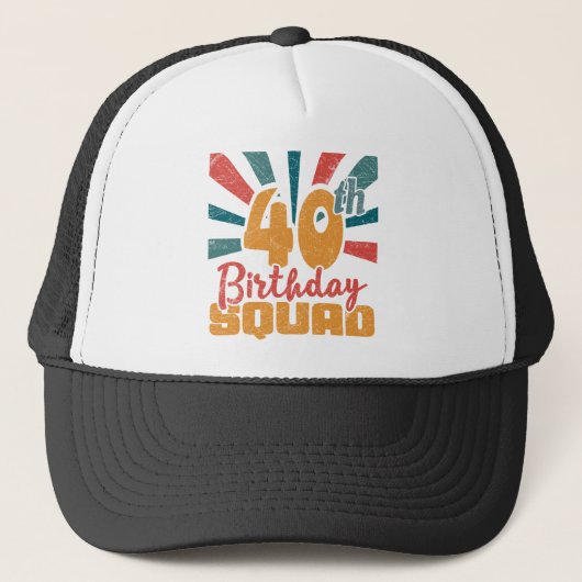 40th Birthday Squad  Retro Funny 40 Year Trucker Pet (Voorkant)