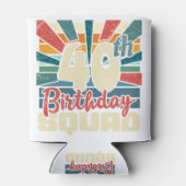 40th Birthday Squad  Retro Funny Blikjeskoeler (Achterkant)