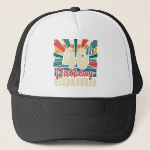 40th Birthday Squad  Retro Funny Trucker Pet