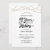 40th Birthday String Lights 40 JAAR IN DE MAAK Kaart (Voorkant / Achterkant)