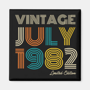 40th Birthday Vintage July 1982 Limited Edition Magneet