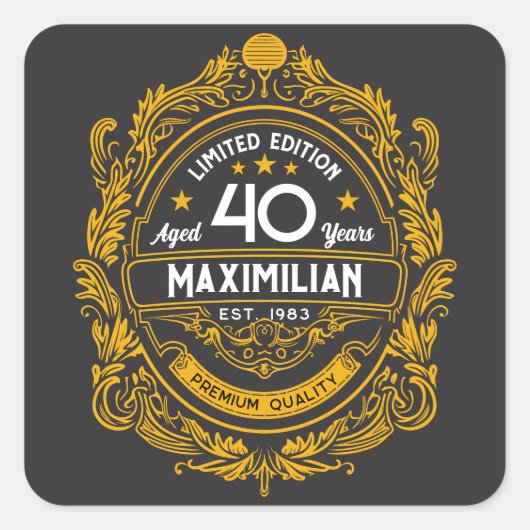  40th Birthday Whiskey Label met Jouw naam (Voorkant)