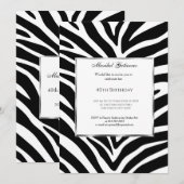 40th Black White Zebra Birthday Invitation Kaart (Voorkant / Achterkant)