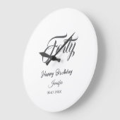 40th forty letterbirthday add name date year gray grote klok (Hoek)