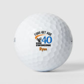 40th Gift for Cousin Funny Blue Custom Golfballen (Voorkant)