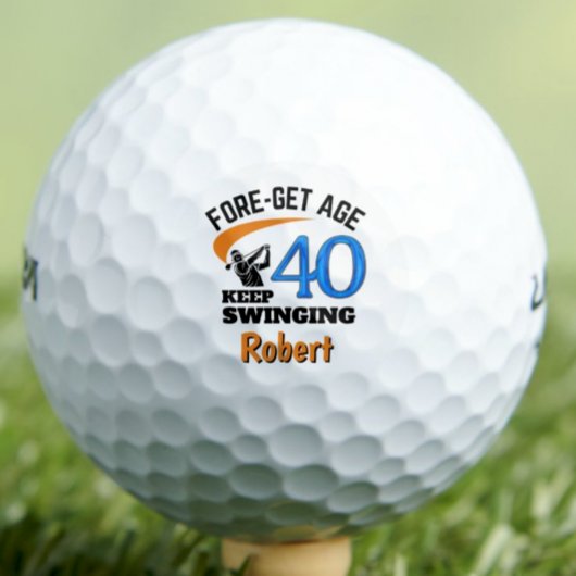 40th Golf Gift for Uncle Funny Blue Custom Golfballen