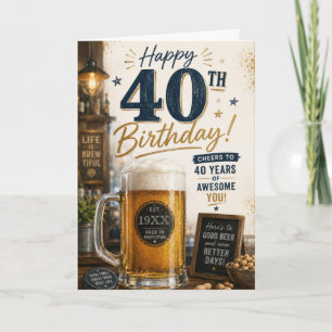 40th Man Beer Verjaardag Kaart