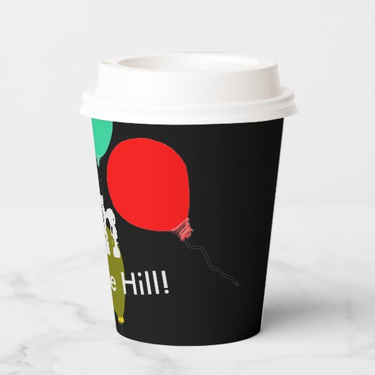 40th Over the Hill Blue Cupcake Balloons Papieren Bekers (Achterkant)