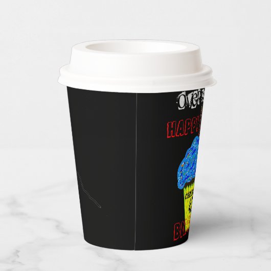 40th Over the Hill Blue Cupcake Balloons Papieren Bekers (Rechts)