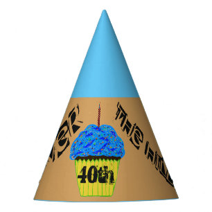 40th Over the Hill Cupcake Balloons Party Petten Feesthoedjes