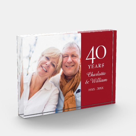 40th Ruby Bruiloft Jubileum Foto Elegant (Links)