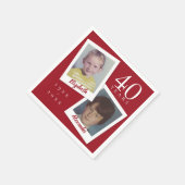 40th Ruby Bruiloft Jubileum Kind Foto's Servet (Hoek)