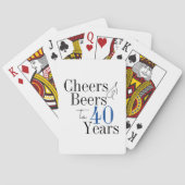 40th Verjaardag Proost en Beers Minimal Party Pokerkaarten (Achterkant)
