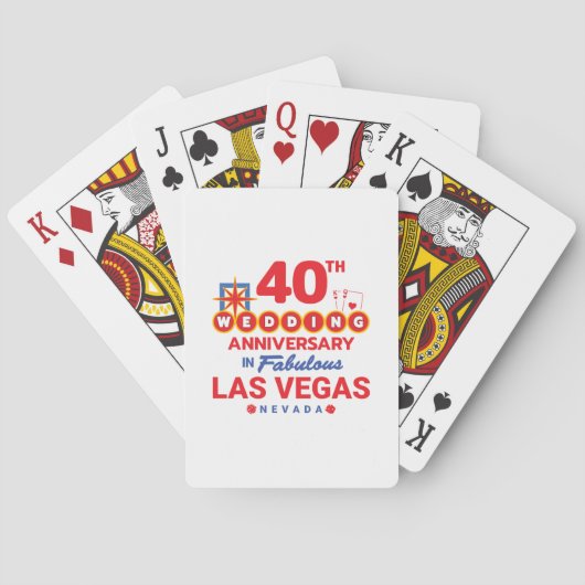 40th Wedding Anniversary Couples Las Vegas Trip Pokerkaarten (Achterkant)
