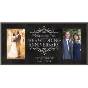 40th Wedding Jubileum Black met twee Afbeeldingen