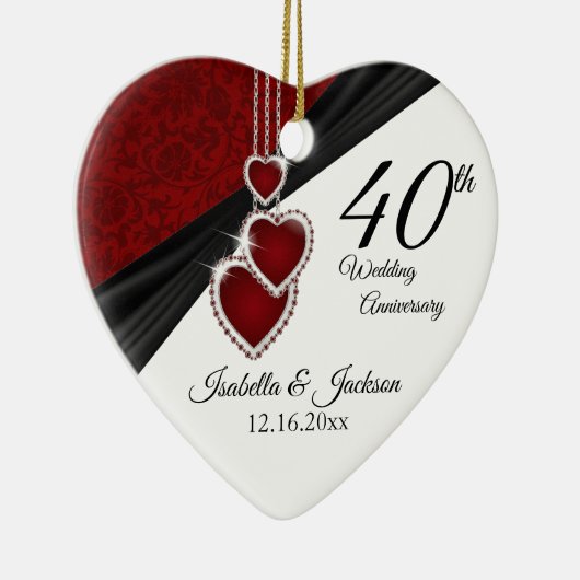 40th Wedding Jubileum Keepomwille Design 2 Keramisch Ornament (Rechts)