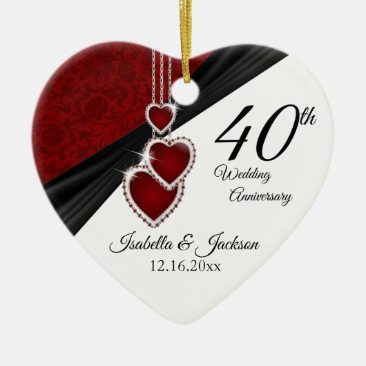 40th Wedding Jubileum Keepomwille Design 2 Keramisch Ornament (Voorkant)