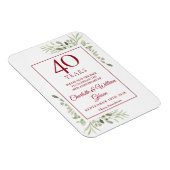 40th Wedding Jubileum Save the Date Greenery Magneet (Rechterzijde)