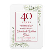 40th Wedding Jubileum Save the Date Greenery Magneet (Verticaal)