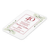 40th Wedding Jubileum Save the Date Greenery Magneet (Linkerzijde)