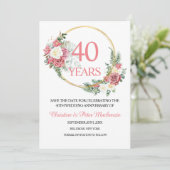 40th Wedding Ruby Roses Anniversary Save The Date (Staand voorkant)