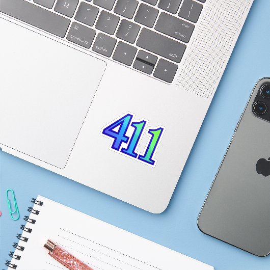 411 Angel Number Growth Sticker (Laptop met iPhone)