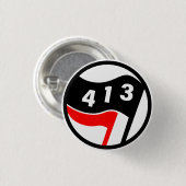 413 Western Mass Antifascist Ronde Button 3,2 Cm (Voorkant /achterkant)