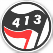 413 Western Mass Antifascist Sticker (Voorkant)