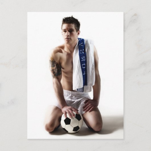 41873a Soccer Jock Briefkaart (Voorkant)