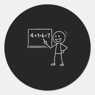 41 67 Meme Eenenveertig Zes Zeven Grappige Wiskund Ronde Sticker
