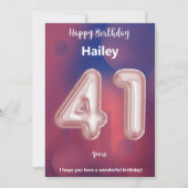 41 ans Joyeuse carte d'anniversaire (Dos)