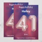 41 ans Joyeuse carte d'anniversaire (Devant / Derrière)