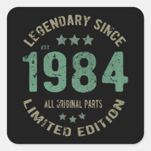 41 jaar oude Bday 1984 Legend 41ste verjaardag cad Vierkante Sticker