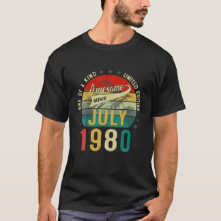 41 jaar oude Vintage juli 1980 Limited Edition 41S T-shirt