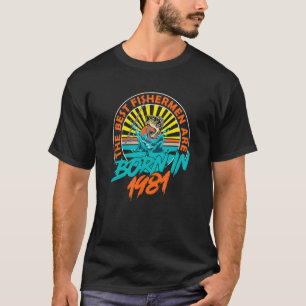 41 jaar oude vissers geboren in 1981 41e verjaarda t-shirt