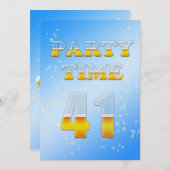 41e anniversaire invitation à la fête avec bière (Devant / Derrière)