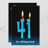 41e anniversaire Invitation de fête (Devant / Derrière)