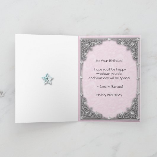 41e carte d'anniversaire avec étoiles en diamant (Intérieur)