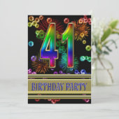 41e fête d'anniversaire Invitation avec bulles (Debout devant)