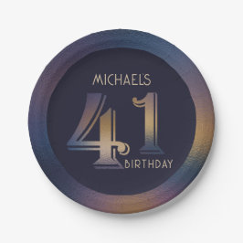 41e paarse en gouden verjaardag papieren bordje