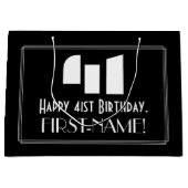 41e verjaardag ~ Art Deco geïnspireerd look "41" + Groot Cadeauzakje (Voorkant)