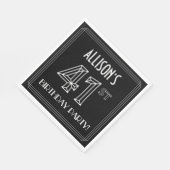 41e verjaardag: Art Deco Style + aangepaste naam Servet (Hoek)