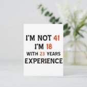 41e verjaardag design briefkaart (Staand voorkant)