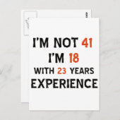 41e verjaardag design briefkaart (Voorkant / Achterkant)