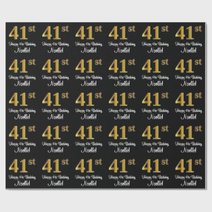 41e verjaardag: Elegante luxe Faux Gold look # Cadeaupapier