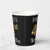 41e verjaardag — Fancy script, Faux Gold look Papieren Bekers (Rechts)