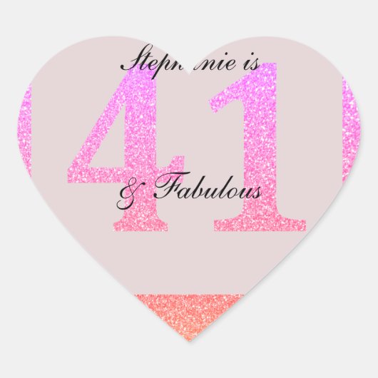 41e verjaardag Forty One Fabulous Custom Blush Roz Hart Sticker (Voorkant)