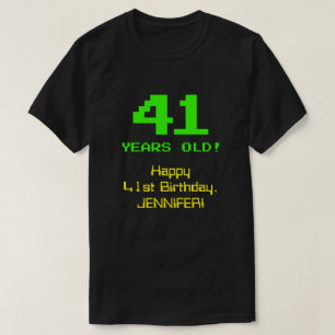 41e verjaardag: Fun, 8-bits look, Nerdy / Geeky "4 T-shirt