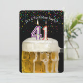 41e verjaardag kaars feestuitnodiging kaart (Staand voorkant)