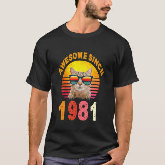 41e verjaardag kat Geweldige sinds 1981 T-shirt